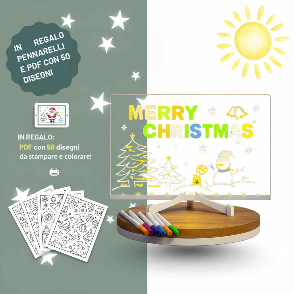 HappyBimbi - Lavagna LED + PDF 50 Disegni